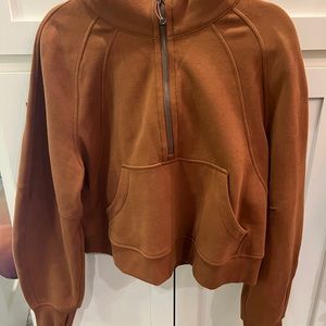 Lululemon 1/2 zip scuba hoodie in copper